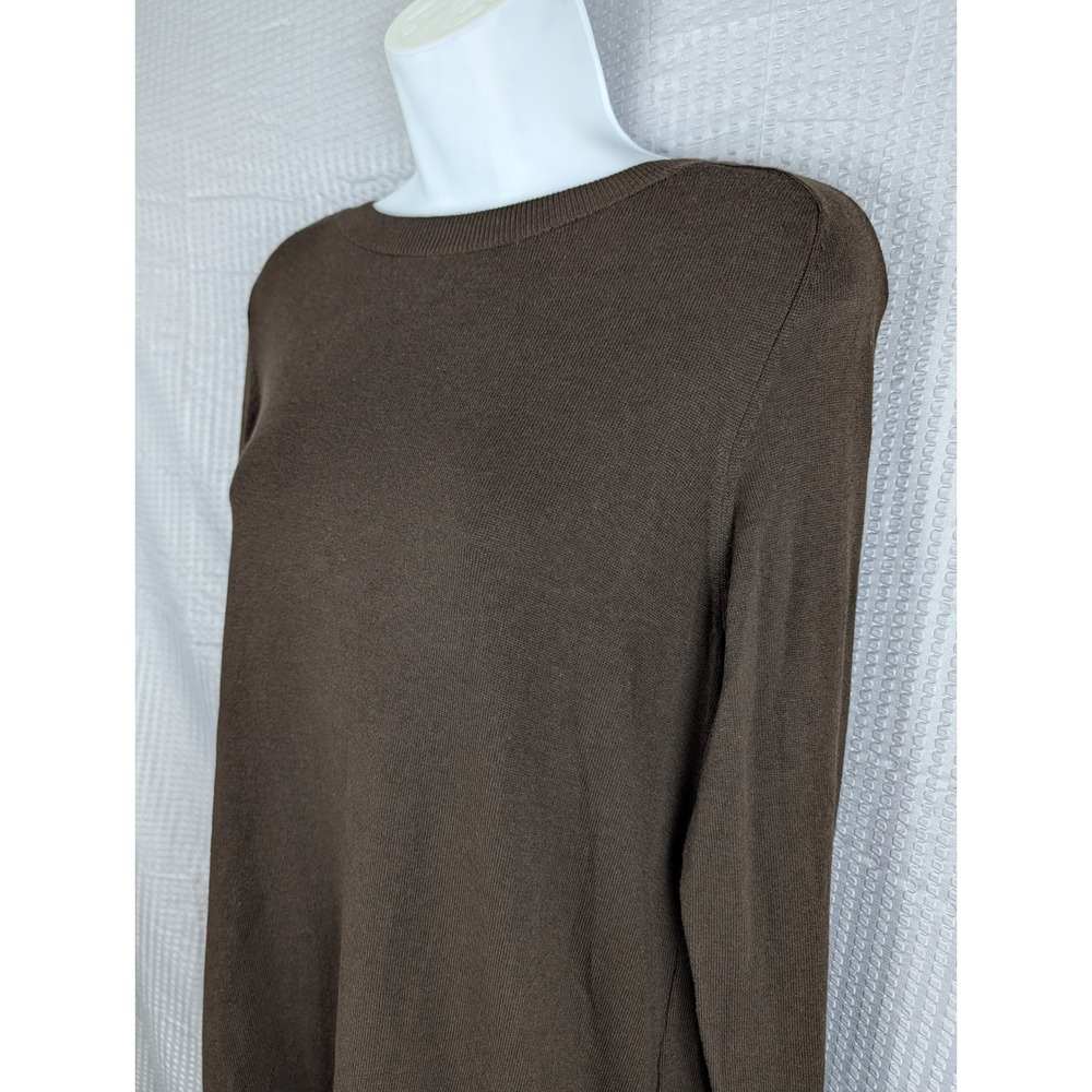 DG2 by Diane Gilman Chiffon Button Back Sweater XS Brown Mixed Media‎ Knit Top - Picture 3 of 14